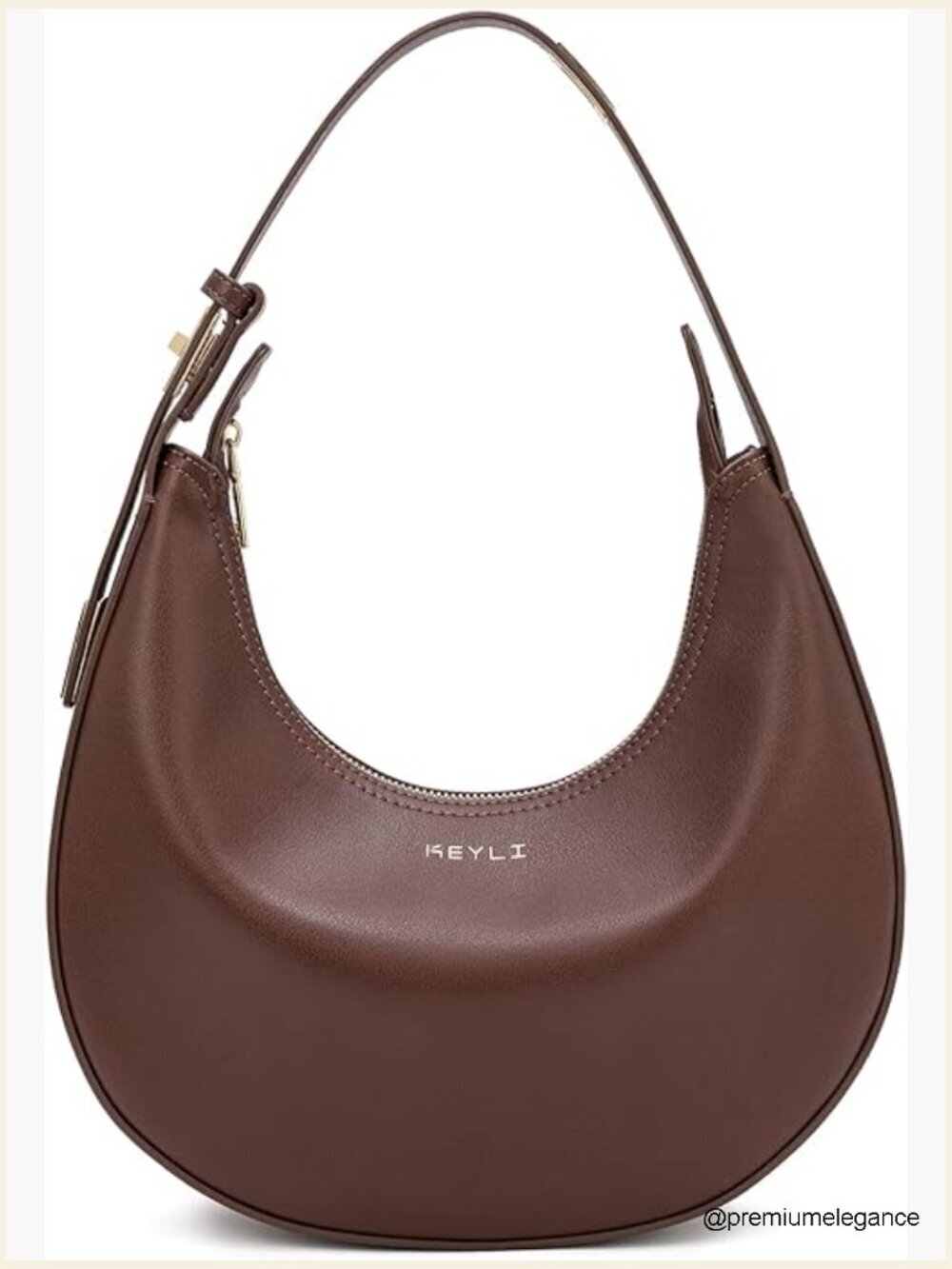 Stylish 3-Way Adjustable Crossbody Hobo Handbag Purse Zip Closure Faux Leather